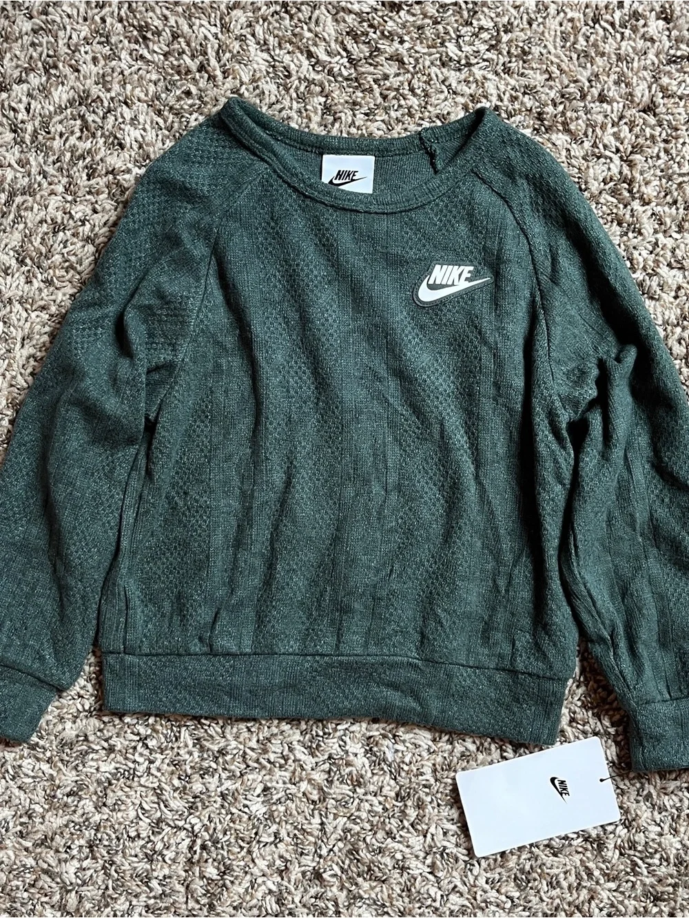 Nike Boy's Green Crewneck Sweater